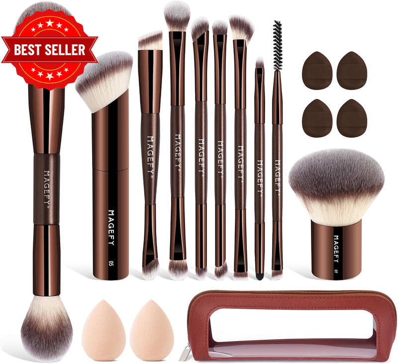 18 PCS Makeup Brushes Set Premium Synthetic Make up Brushes Foundation Powder Co