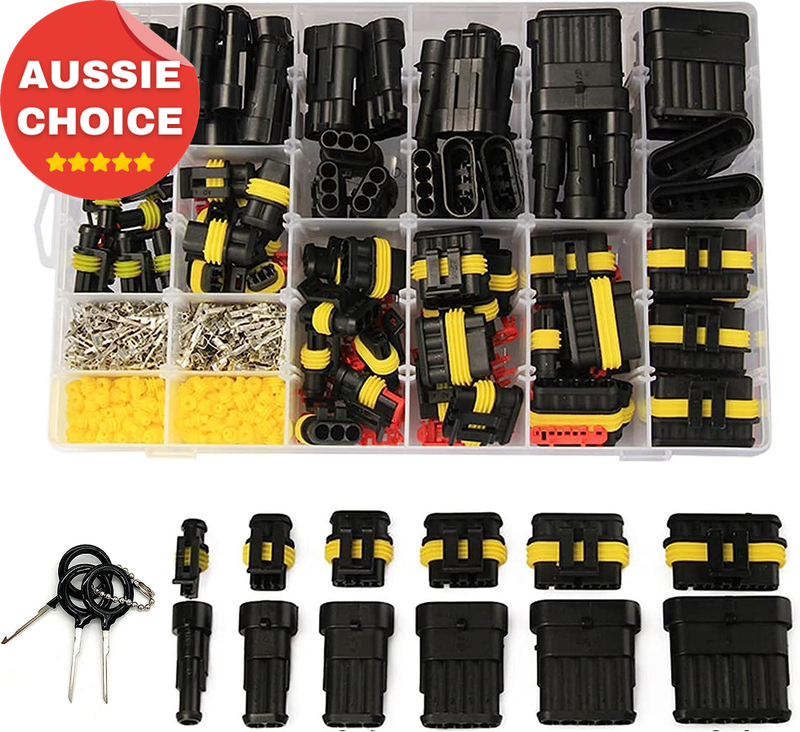 708PC Waterproof Automotive Connectors Weather Pack Plug Kit 1-6 Pin