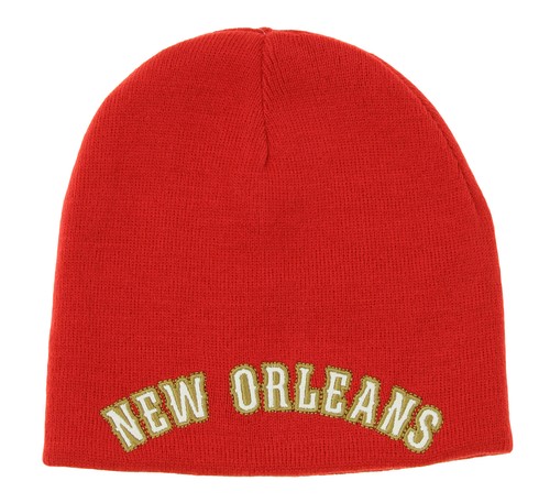 Двусторонняя вязаная шапка без манжет Adidas NBA New Orleans Pelicans, красная