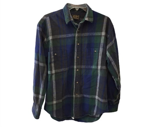 トップス 80s eddie bauer mckinley flannel shirt Vintage 80s EDDIE BAUER McKinley Flannel Shirt M/L Blue