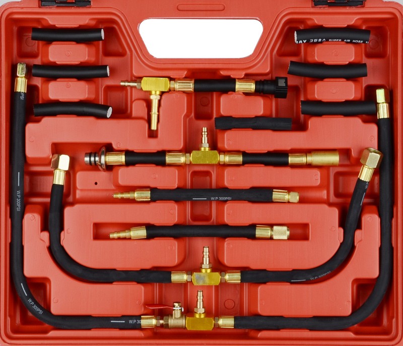 Universal Fuel Injection Gauge Pressure Tester Test Kit Car System Pump