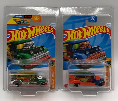2 Hot Wheels Road Bandit With Protectors 2024 HW Fast Transit 30/250 Two Colors