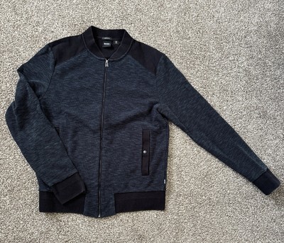 NEW Boss Men Jacket Small Black Full Zip Mock Neck