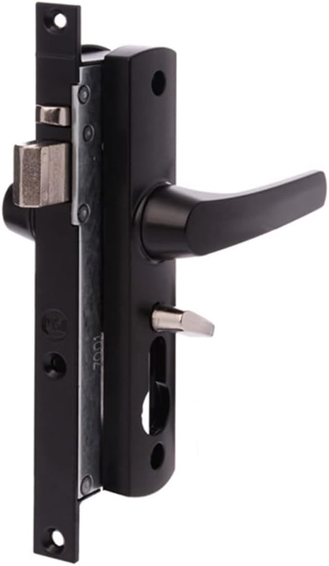 Security Screen Door Lock Handle Tasman Mk2 Black No Cylinder W892117