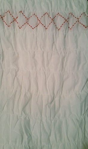 Threshold Shower Curtain ~ Smocked Zig Zag ~ Pink Stitch