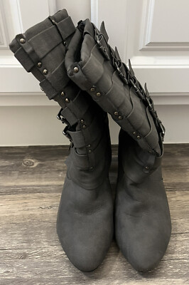 Women s Twisted Gray Slip In & Step Out Boots - Wide Calf - Size 8