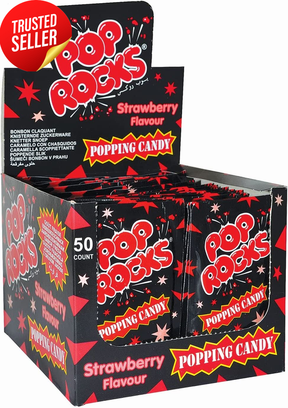 Strawberry Flavour Popping Candy 7g 50 Count Fizzy Sherbet Pack