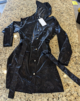 Rains Womens Essential Rain Jacket Curve with Belt Black size L/XL