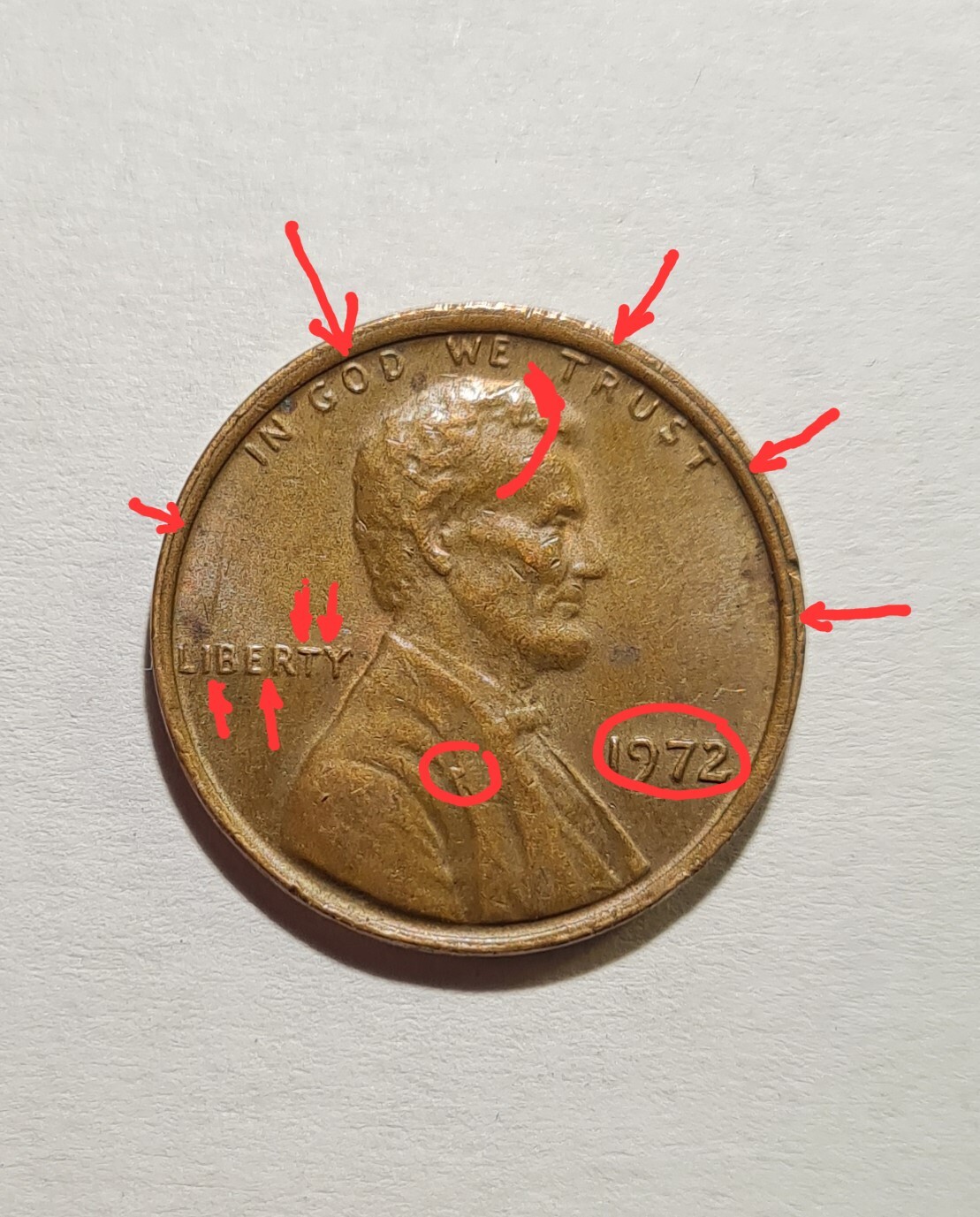 1972 Lincoln Penny No Mint Mark, &ldquo;Liberty&rdquo; error and others | eBay