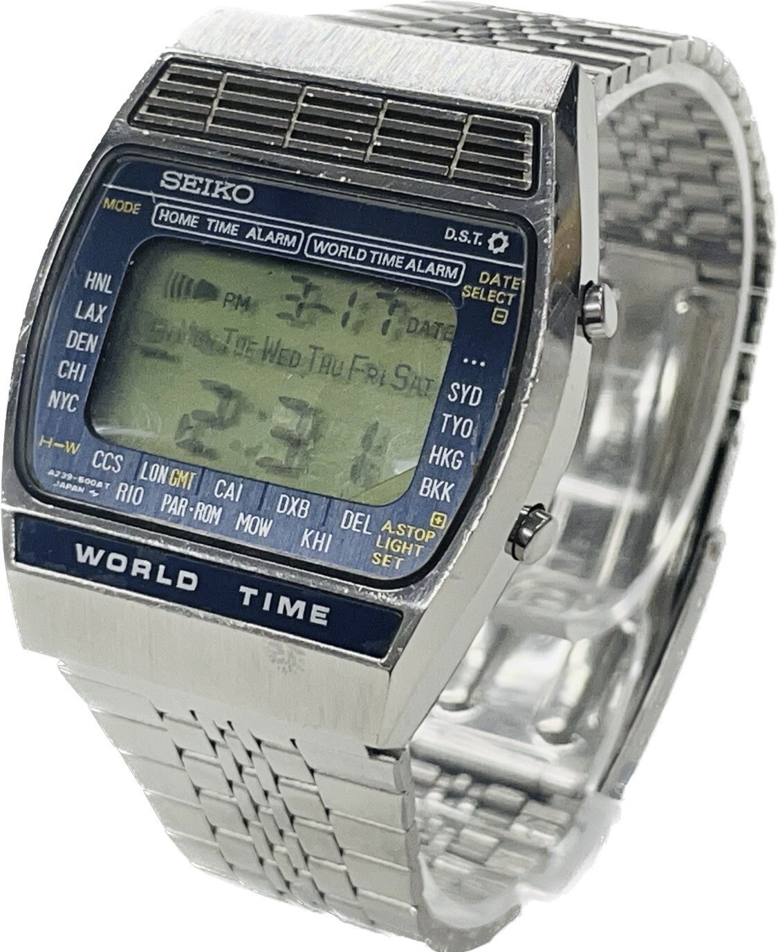 Seiko Atlas World Time A239-502A Digital Quartz Mens Watch