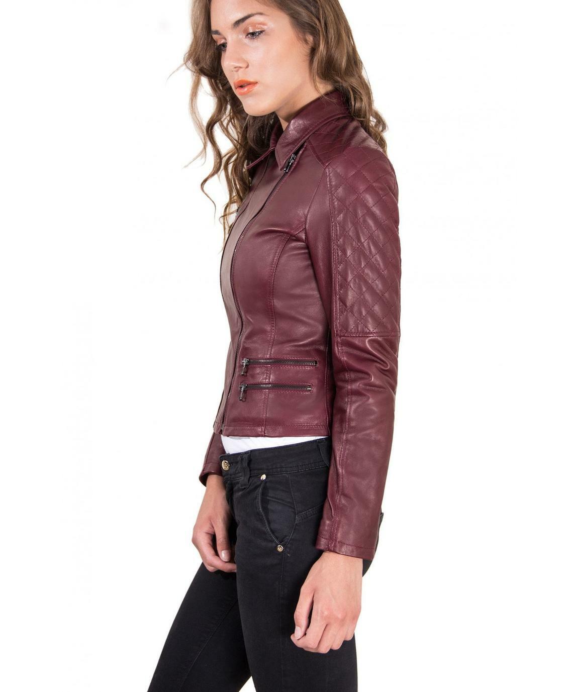 ZAFY LEATHER NEU DAMEN LEDERJACKE 100% ECHTES WEICHES LAMMLEDER SLIM FIT MODISCHE JACKE ZL211