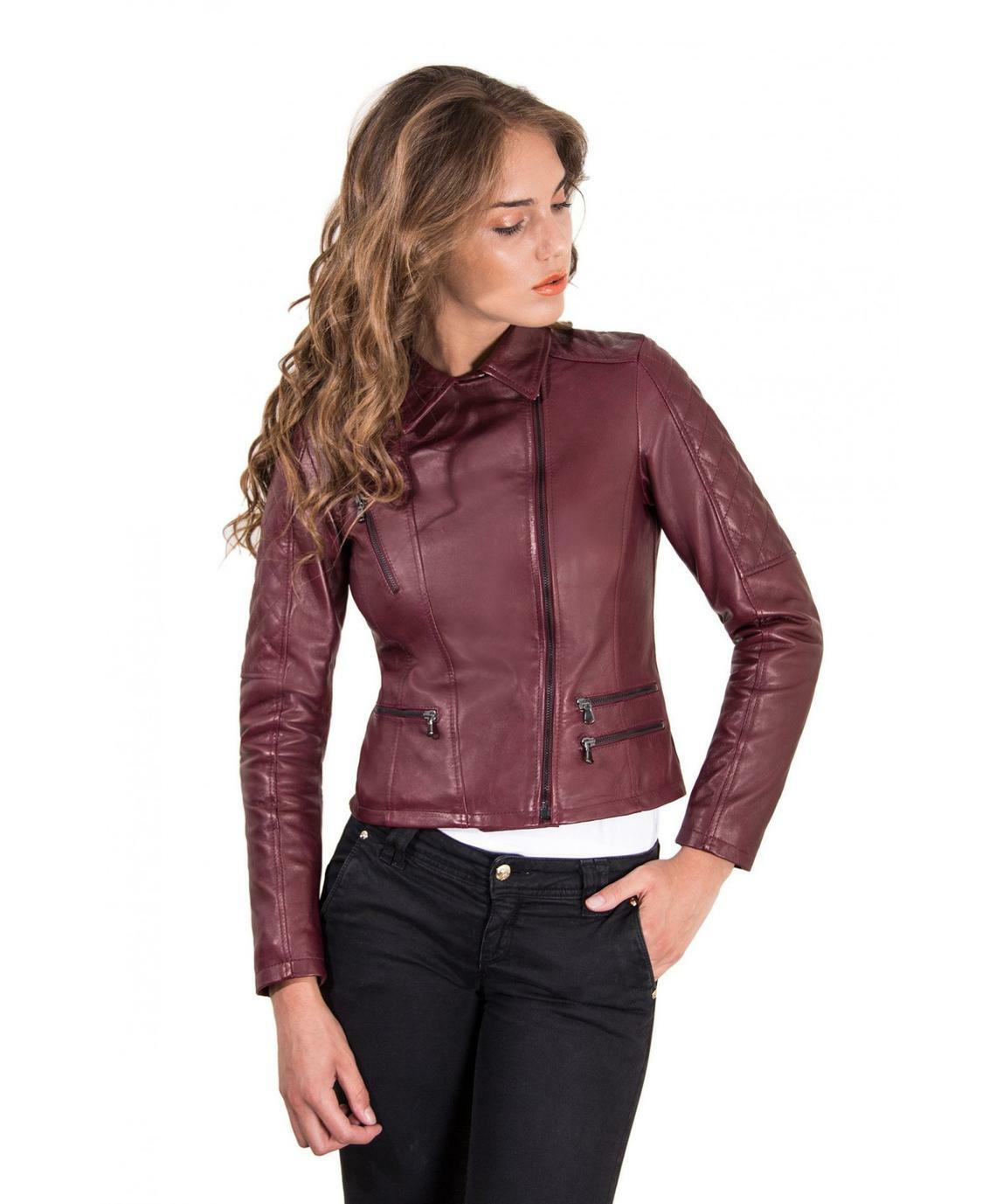 ZAFY LEATHER NEU DAMEN LEDERJACKE 100% ECHTES WEICHES LAMMLEDER SLIM FIT MODISCHE JACKE ZL211
