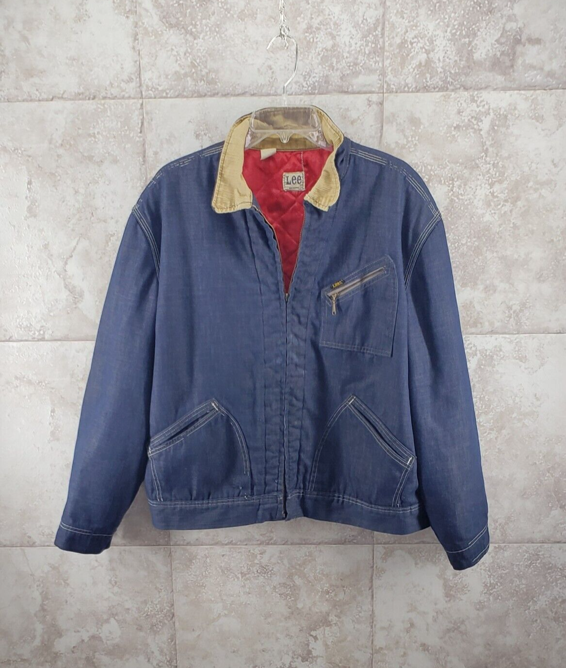 ジャケット・アウター 60's-70's Lee 91-J DenimCoverall USA 60s 70s Lee Denim Jean Jacket 91B Jelt Quilted Teardrop