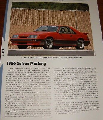 Car Truck Interior Parts 1985 Saleen Mustang Specs Info