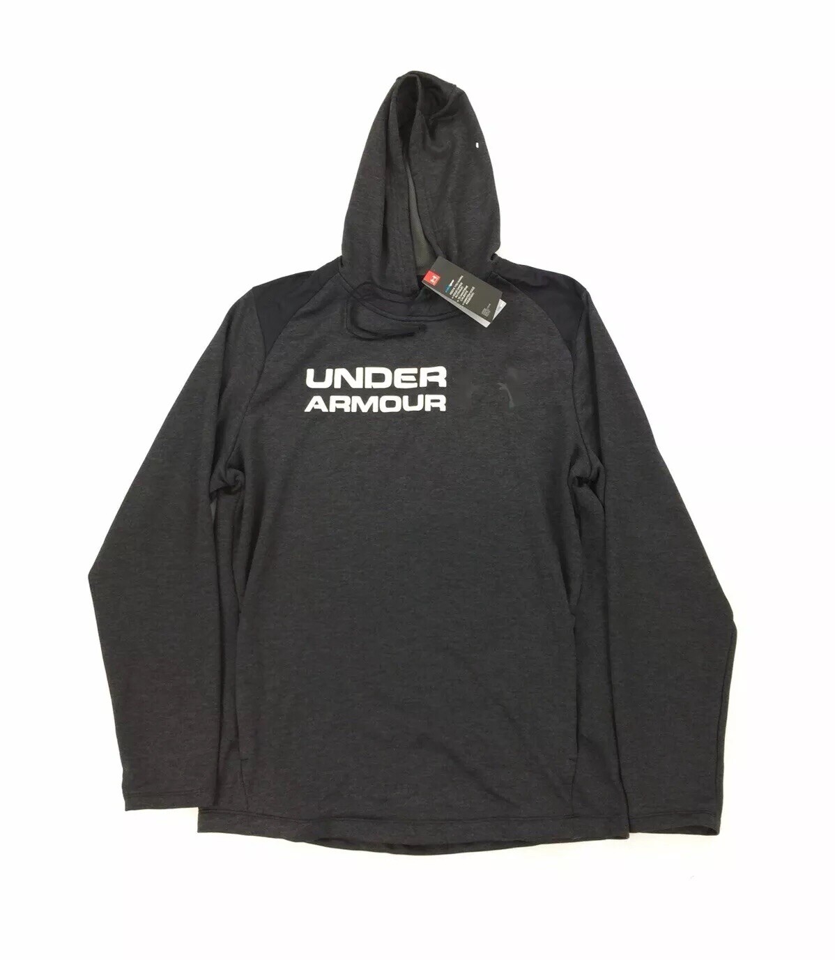

НОВИНКА Under Armour UA Tech Terry Mens Pullover Hoodie GoldGear Black Loose Mens M, Черный