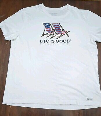 LIFE IS GOOD White XL T-Shirt