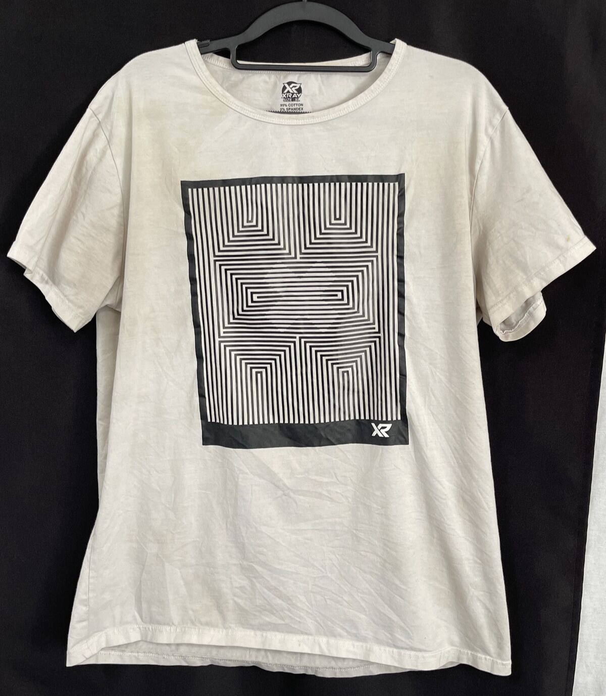 X-Ray Mens White Optical Illusion Cotton T-Shirt Top Size XL