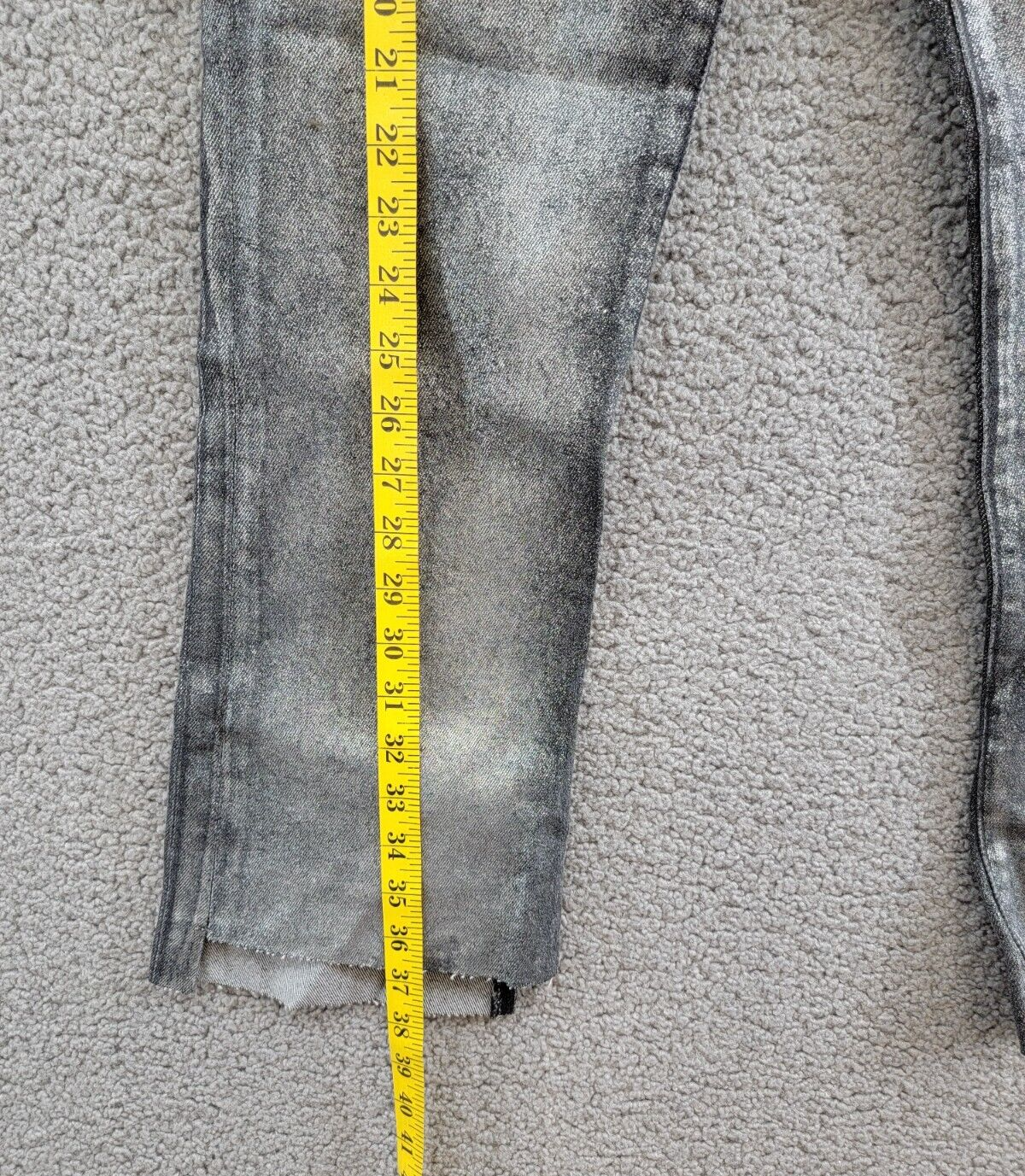 FRAME Le Crop Mini Mid Rise Coated Bootcut Jeans Women's 28 Gunmetal Button Zip - Picture 9 of 18