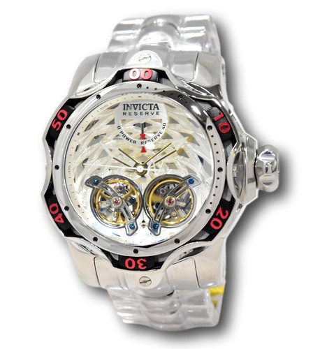 Pre-owned Invicta Reserve Venom Men's 52mm Double Open Heart Automatic Watch 35984