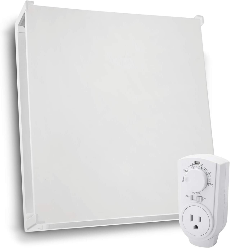 Wall Mount Space Heater Panel - with Thermostat and Heat Guard Cover - 400W Conv