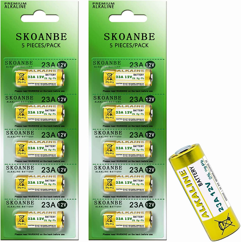SKOANBE 10PCS Alkaline 23A L1028F LR23A A23S 23 Amp 12 Volt Battery