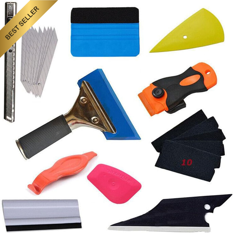 11 Pcs Window Tint Kit Wrap Kit Cars Vehicle Glass Protective Film Wrapping Set
