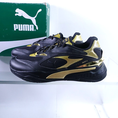 Size 8 Women's PUMA RS-Fast Metal Sneakers 375383-01 Black/Team Gold