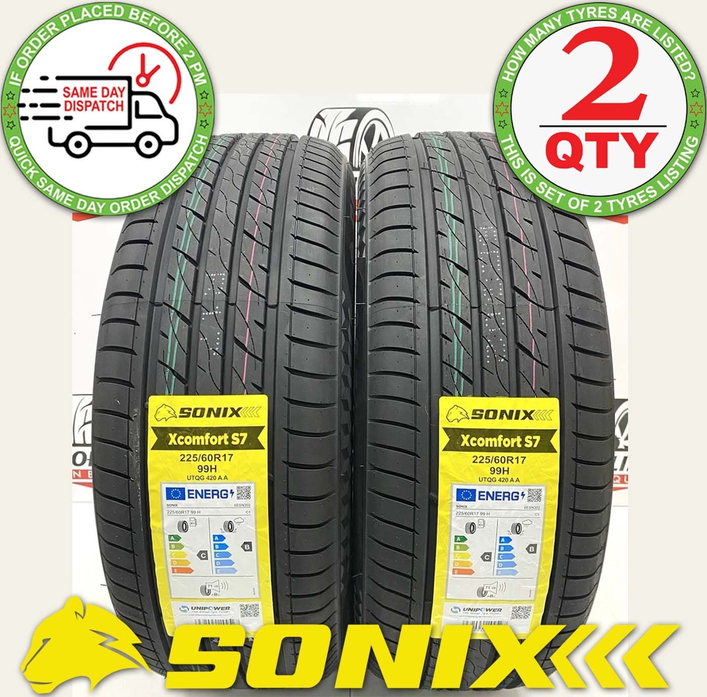 めど　225/60/17 2 X 225 60 17 SONIX 99H 225/60R17 BRAND NEW C & B RATED M+S