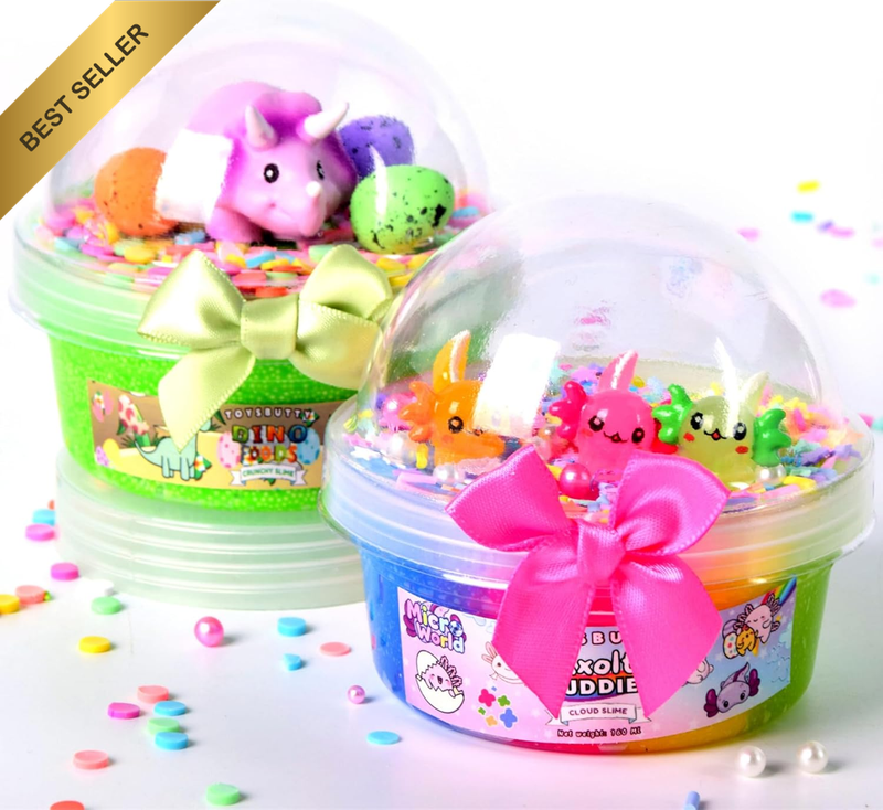 Axolotl Slime Kit 2 Pack Scented Glow Cloud Foam Slime for Kids