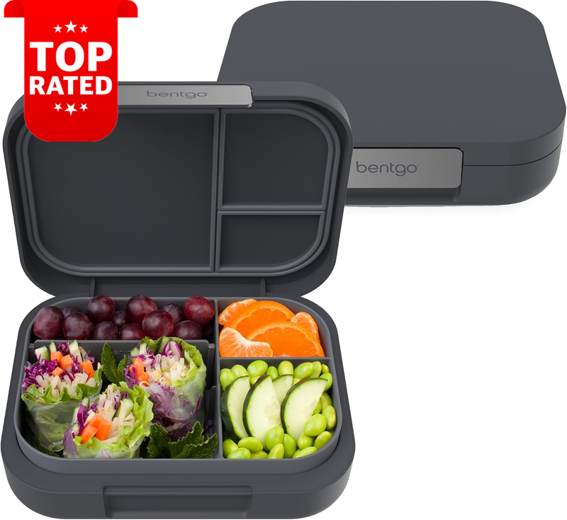 Dark Grey Modern Lunch Box Insulated Eco-Friendly Bento Box for Adults Kids