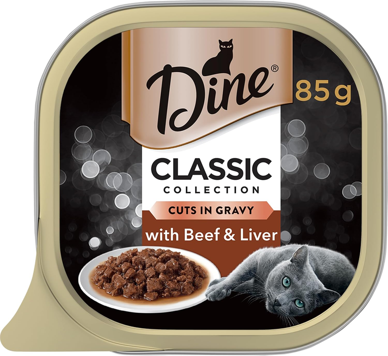 Classic Collection Wet Cat Food Beef & Liver in Gravy 85G Tray, 14 Pack