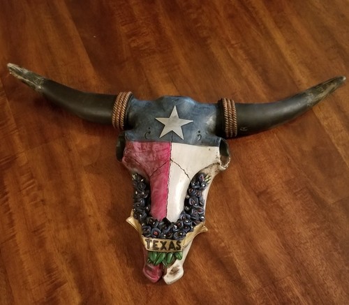 Texas Bluebonnet Skull Wall Decoration