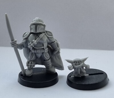 Sci-Fi Space Dwarf L Bounty Hunter & Alien for RPG Pulp Cyberpunk RESIN Ltd Ed