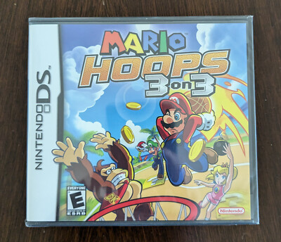 MINTY Mario Hoops 3 on 3 Nintendo DS First Print Factory Sealed Y-Folds NEW