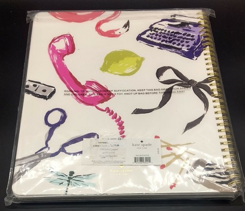 Kate Spade NOTEBOOK FAVORITE THINGS gold spiral 8.25”X 6”