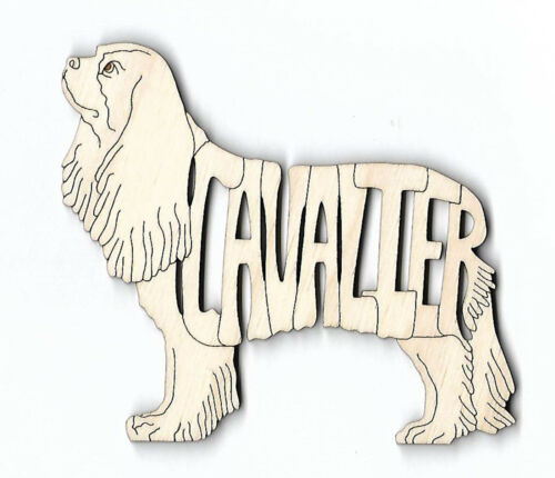 Cavalier King Charles Spaniel Dog wood Magnet 