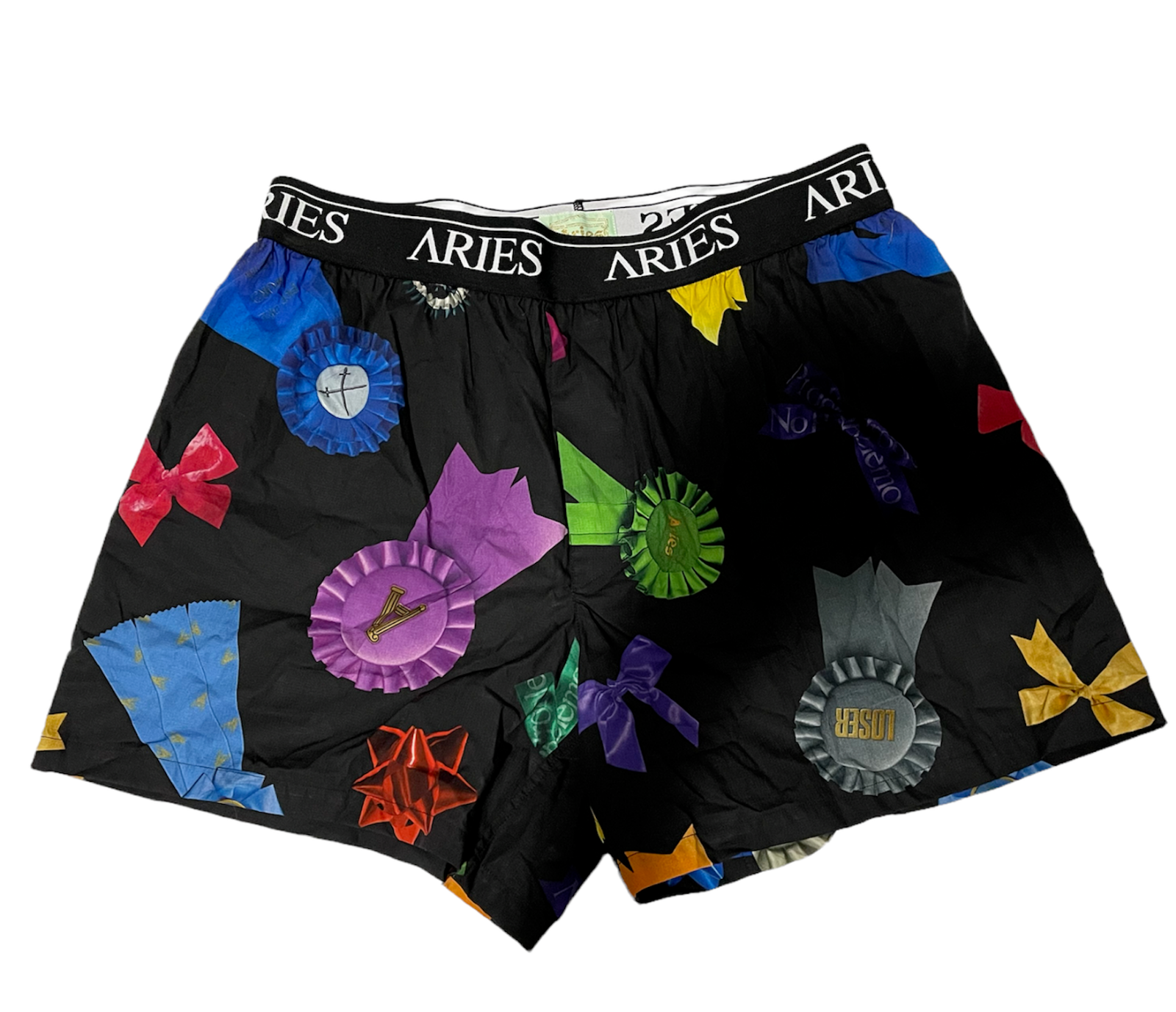 Aries L76936 Men s Black Multicolor Bows Boxer Shorts Size Large