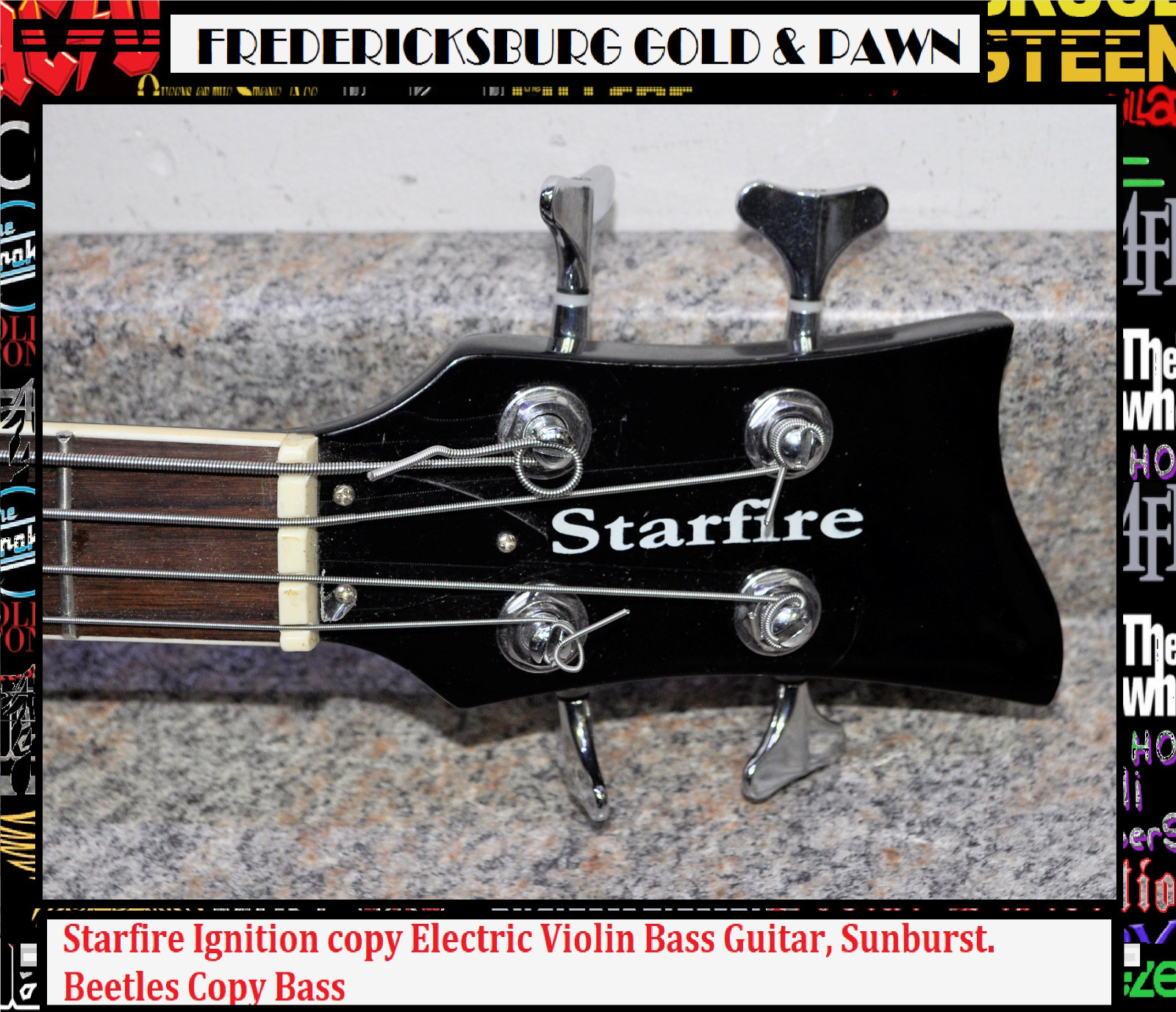 Starfire Ignition copy Electric Violin Bass Guitar, Sunburst. Beetles Copy Bass