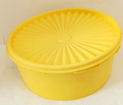 VTG Tupperware Yellow Canister Servalier Container 1204-7 w/lid Multiples    250