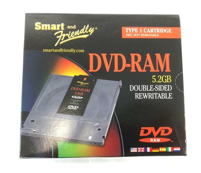 13 New Smart & Friendly 5.2GB DVD-RAM Type I 1 Cartridge Double Sided Bundle