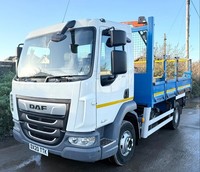 2020 DAF LF45.180 TIPPER TWIN TARMAC CHUTES 7.5 TON 3 SEATS 49,000 MILES EURO-6