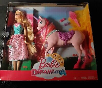 Barbie Dreamtopia Pink Unicorn with Rainbow Mane Barbie Princess, New-Box Damage