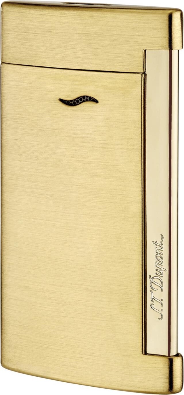 S.T. Dupont Slim 7 Brushed Gold Tone Lighter, 027711 (27711
