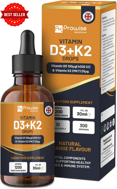 Vitamin D3 4000Iu + K2 MK7 25Μg I Orange Liquid Drops I High Strength 4000Iu D3