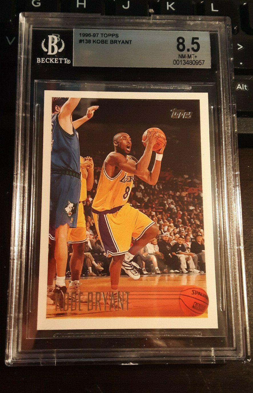1996-97 Topps Kobe Bryant Rookie Card #138 BGS 8.5 - Near 1996-97 Topps Kobe Bryant Rookie Card #138 BGS 8.5 - Near