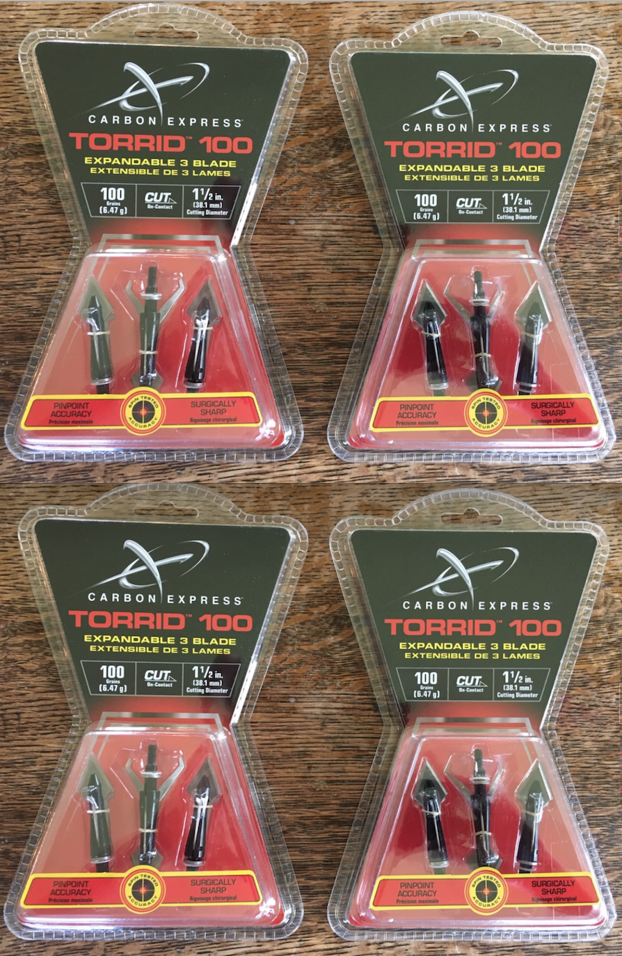 Carbon Express Torrid 100 Grain Expandabel Broadheads ( 4 Packs )  BLOWOUT SALE