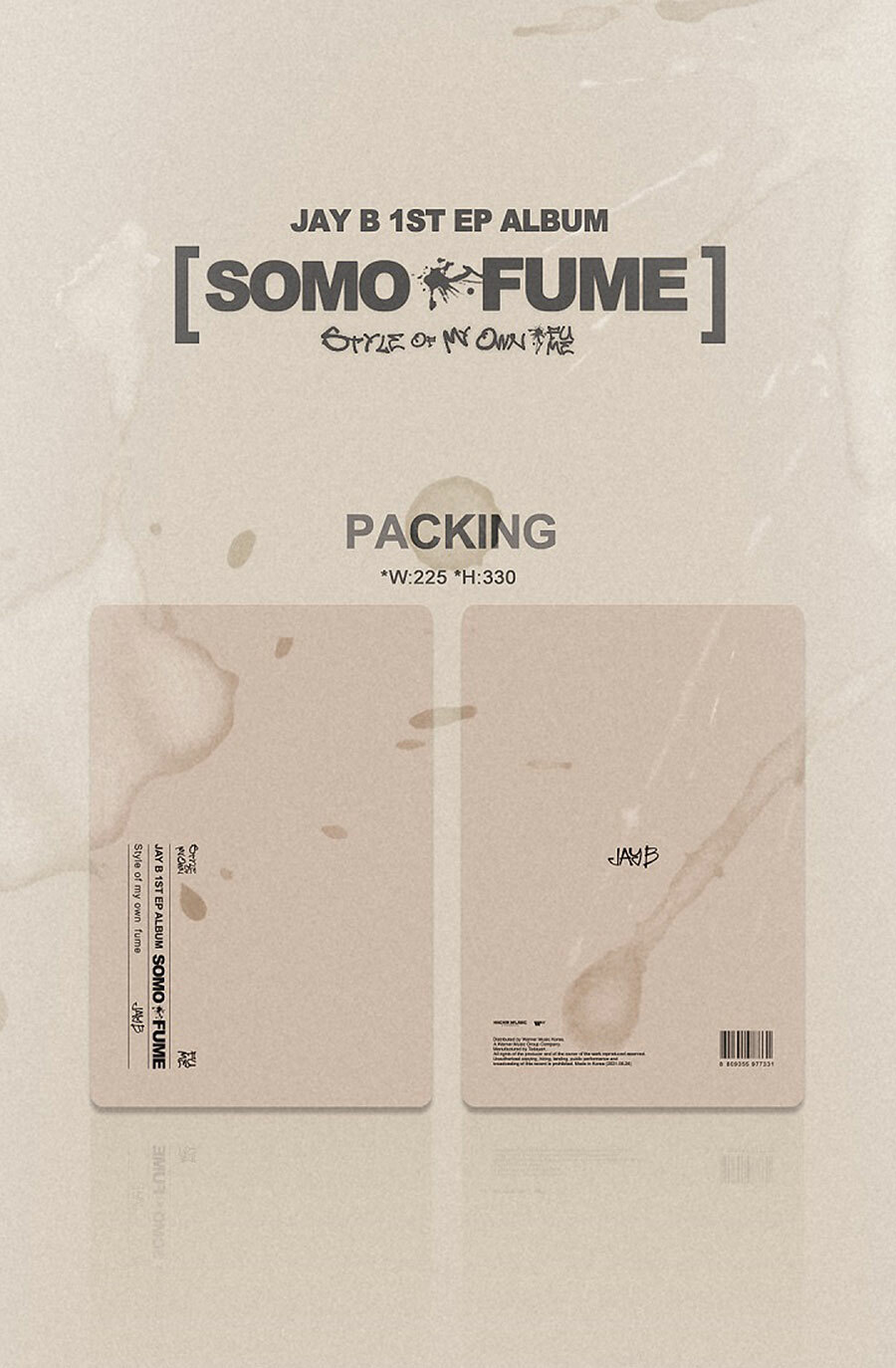 GOT7 JAY B SOMO:FUME 1ST EP ALBUM CD+Fold Poster+PhotoBook+2