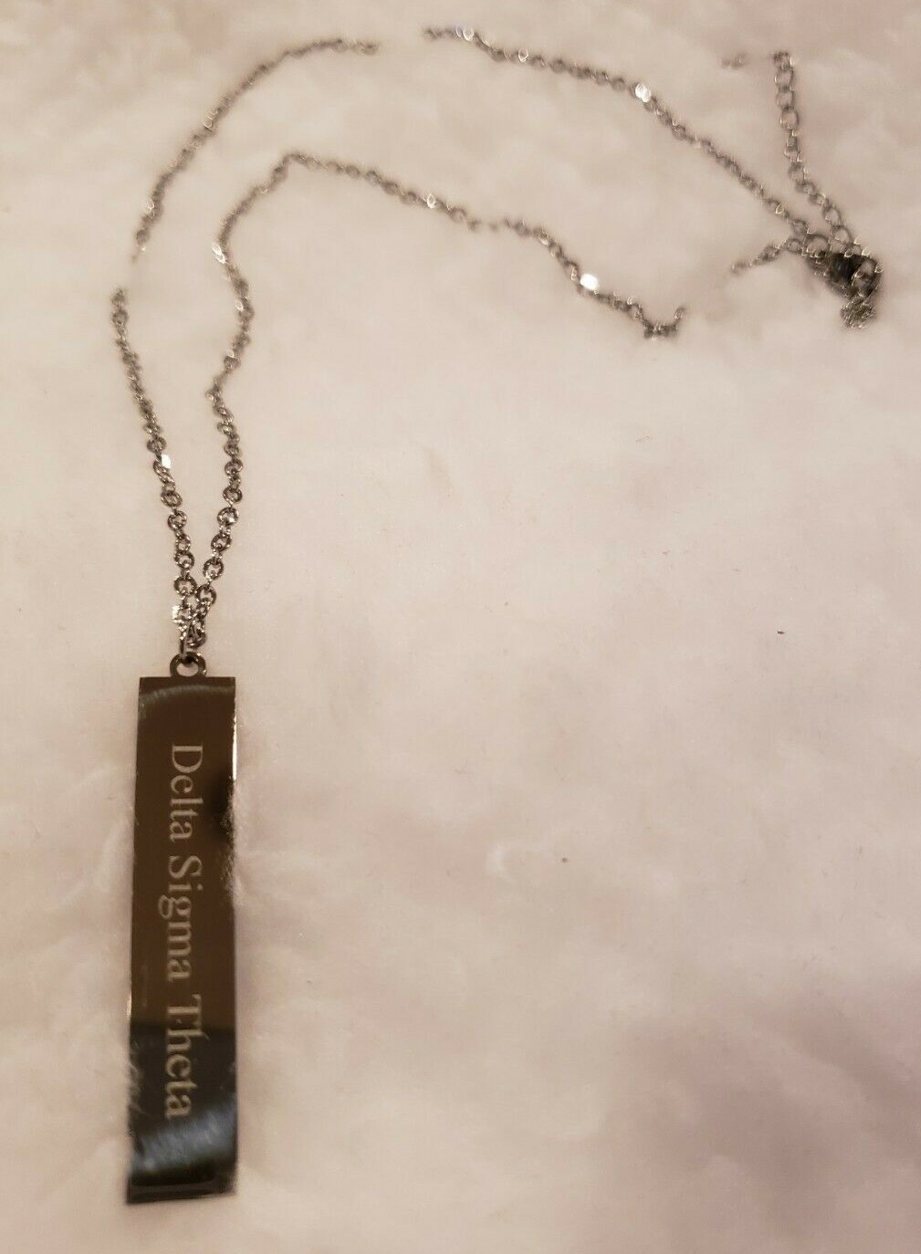 New Customized Silver Delta Sigma Theta 18.5 inch necklace ( 2 sides)