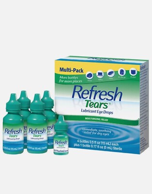 REFRESH Tears Lubricant Eye Drops Multi-Pack 4 + 1 Bonus Bottle EXP. 11/2025