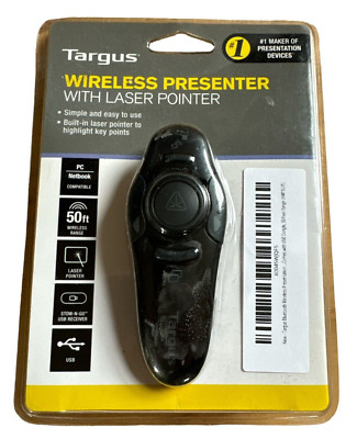 New Targus Wireless Presenter with Laser Pointer 50ft Range AMP16US